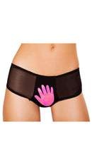 Sheer Shorts with Vinyl Hand