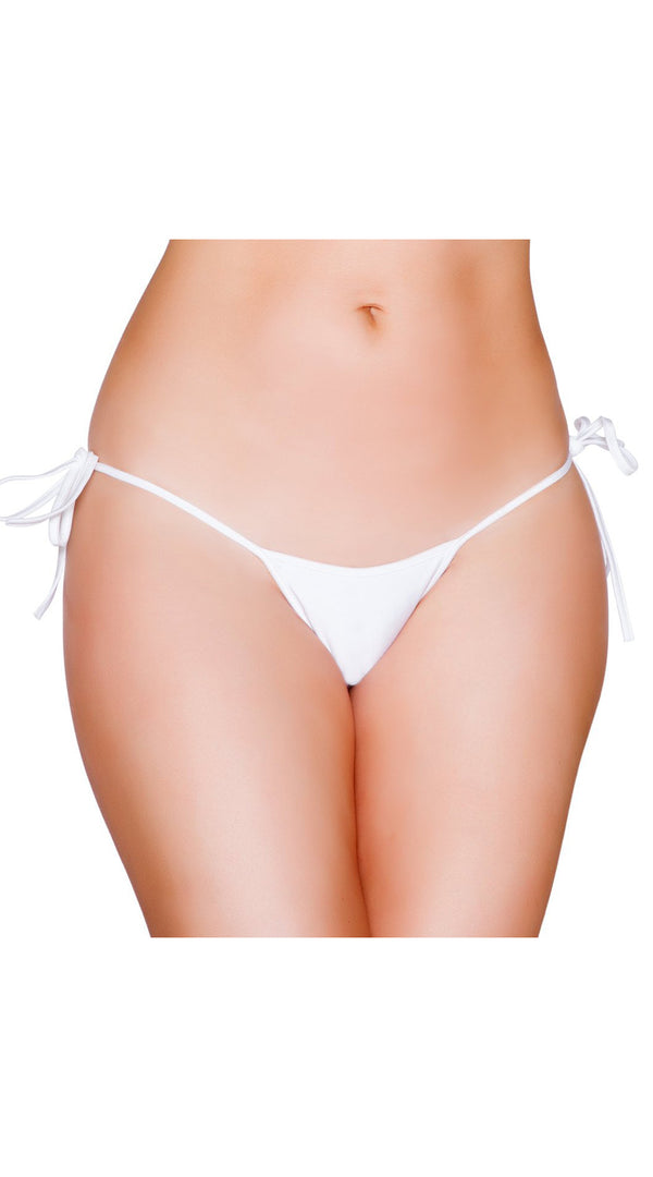 White Sexy Tie Side Bikini Bottom