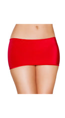 Red Lycra Mini Skirt Low Length