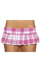 Pleaded Plaid Hot Pink Skirt