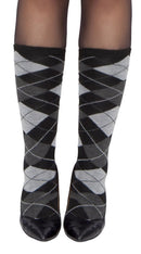 Grey Argyle Leg Warmer