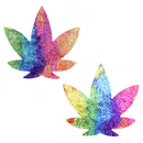 Plur Velvet Crush Multicolor Dope Af Weed Leaf Nipztix Pasties