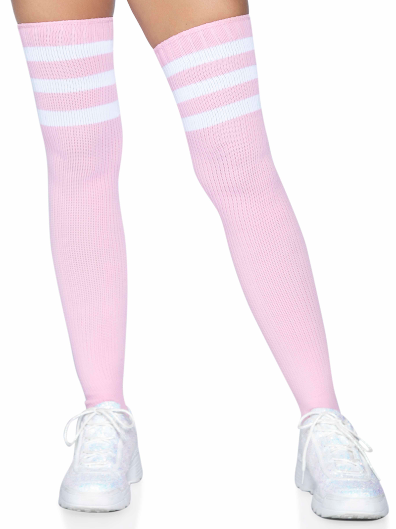 3 Stripes Athletic Ribbed Thigh Highs