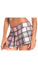 Pink Pleated School Girl Skirt