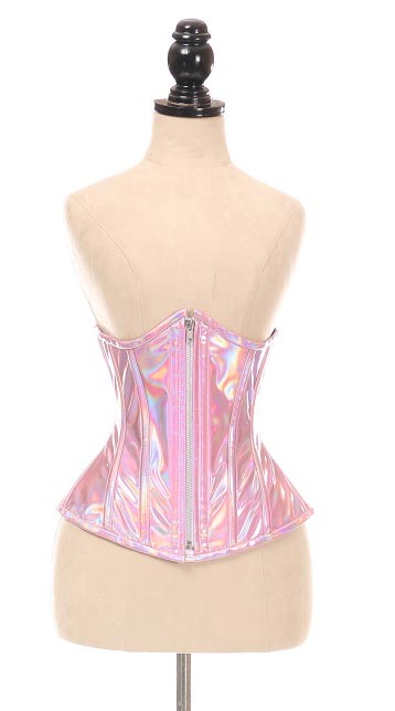 Holo Under Bust Corset with Zipper