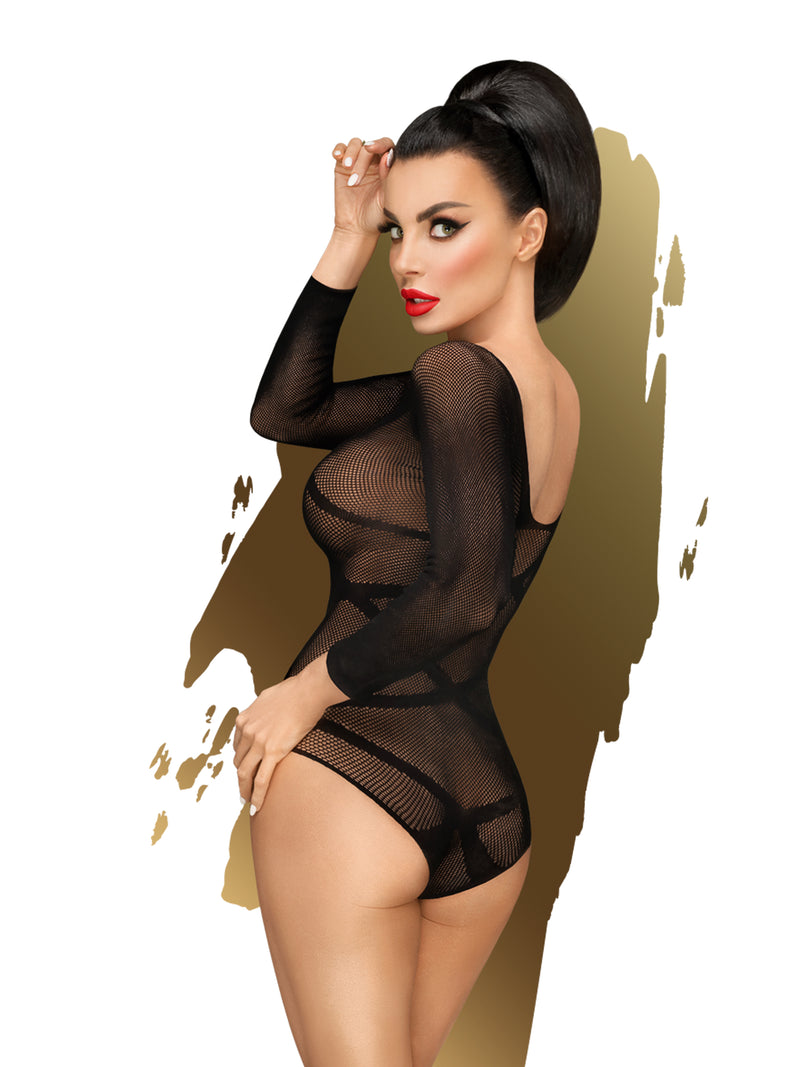 High On Love Long-Sleeve Mesh Teddy with Strap Pattern