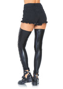Grommet Wet Look Footless Thigh Highs