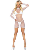 Ultra Net Long Sleeve High Neck Mini Dress