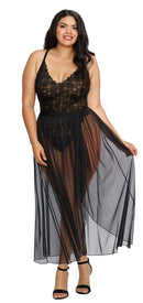 Teddy and Sheer Mesh Maxi Skirt Queen Size
