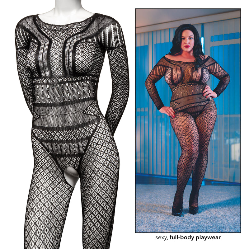 Scandal Plus Size Full Length Lace Body Suit Curvy Size