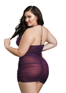 Chemise with Shirring Details and G-String