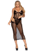 Two Piece Net Bodysuit and Matching Skirt