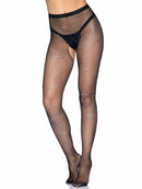 Rhinestone Fishnet Crotchless Tights
