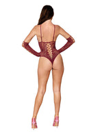 Seamless Zebra Fishnet Teddy Set