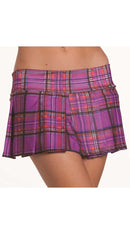 Purple Pleated School Girl Skirt