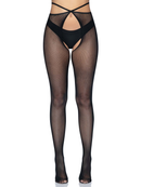 Micro Net Strappy Crotchless Tights