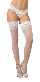 Sheer Thigh High Stockings in White