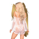 Lip Smacker Mesh Chemise Wiht Lace Details and Matching Panty