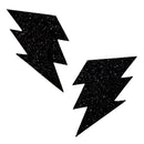 Black Malice Glitter Lightning Bolt Nipztix Pasties