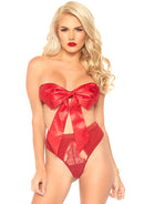 Two Piece Satin Ribbon Gift Bandeau With Hook-N-Eye Back and Matching G-String
