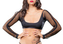 Crotchless Short Style With Mesh Bottom Leggings & Top in Black