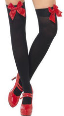 Thigh High Stockings with Red Bow