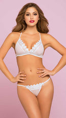 Penelope Floral Crochet Lace & Point d' Esprit Bralette