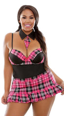 Curve Preppy in Pink Schoolgirl Set