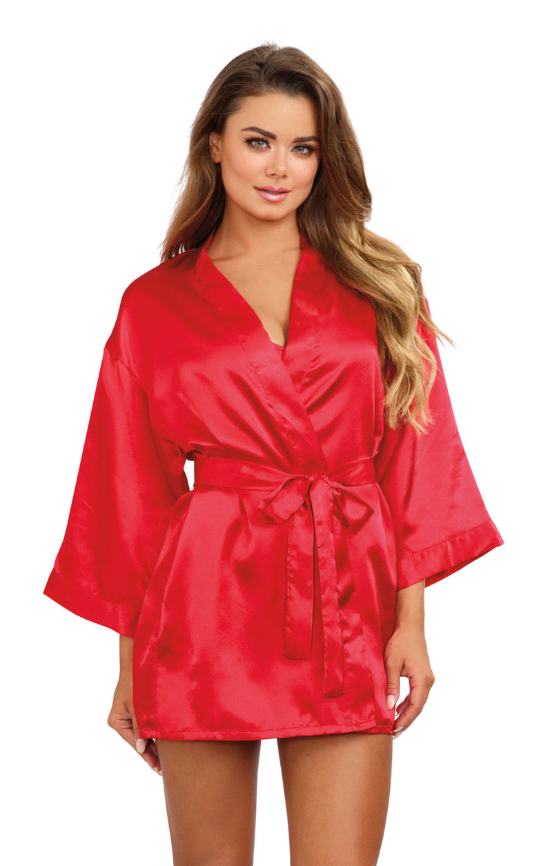 Robe, Chemise and Padded Hanger in Red