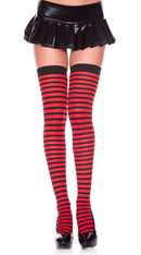 Red Striped Thigh High