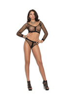Fence Net Top With Zip Front and Matching Booty Shorts