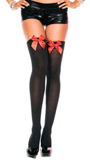 Satin Bow Opaque Thigh High