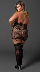 Lace Cage Strap Suspender Bodystocking