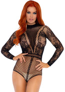 Lace and Fishnet Bodysuit