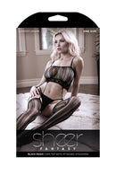 Black Magic Cami Top With Attached Stockings