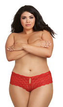 Open Heart Back Panty Queen Size in Red