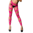 Wild Design Mesh Crotchless Leggings  & Top in Pink