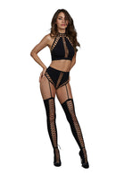 Bralette Seamless and High Waisted Garter Panty