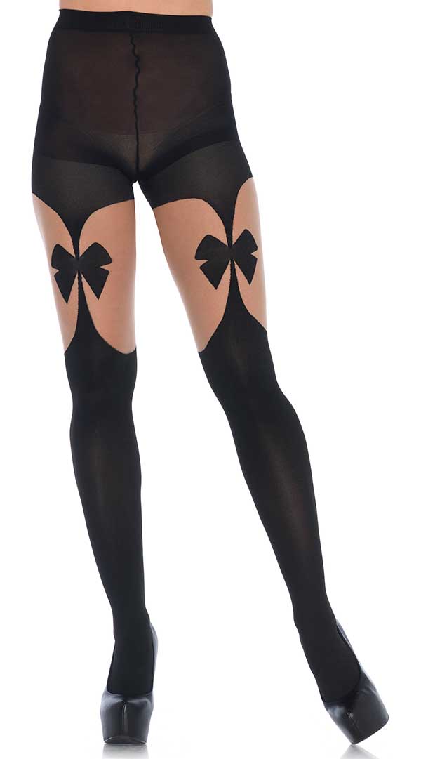 Illusion Bow Garterbelt Tights