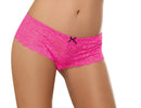 Open Crotch Lace Boy Short in Hot Pink