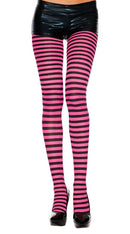 Striped Black & Fuchsia Tights