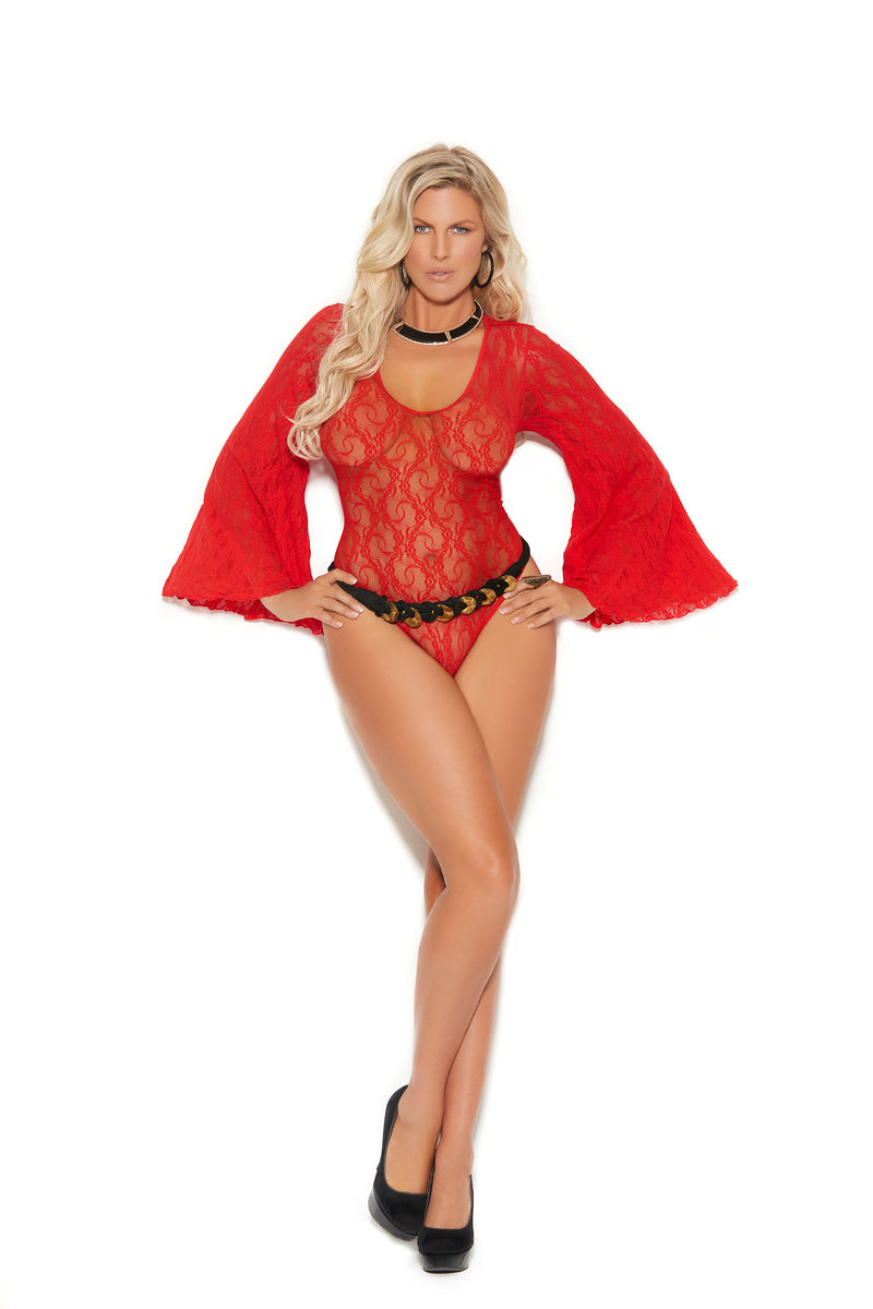 Long Sleeve Lace Teddy Queen