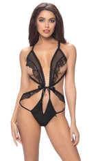 Crotchless Teddy With Front Tie