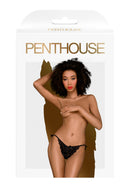 Too Hot To Be Real Crotchless Lace Side-Tie Panties In Black