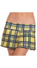 Yellow Pleated School Girl Skirt