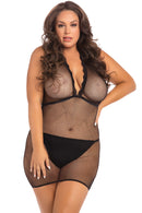 Take Me Fishnet Mini Dress Queen Size