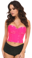 Patent PVC Underwire Bustier in Hot Pink