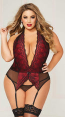 Galloon Lace & Mesh Chemise & Thong