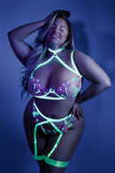 In a Trance Three Piece Bra Garter Set